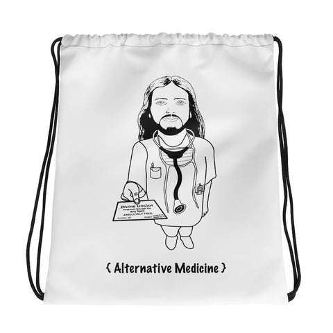 Drawstring bag jesus doctor monochrome