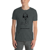 Men's short sleeve dark heather t-shirt with Jesus doctor monochrome design 