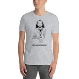 Men's short sleeve sport grey t-shirt with Jesus doctor monochrome design 