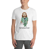 Men's short sleeve white t-shirt with Jesus doctor design