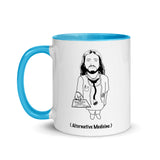 Mug with color inside jesus doctor monochrome blue