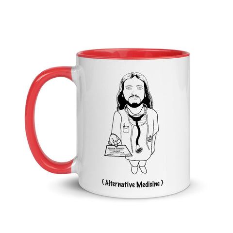 Mug with color inside jesus doctor monochrome red
